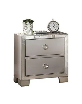ACME Voeville II Nightstand in Platinum 24843 ACME Voeville II Nightstand in Platinum 24843