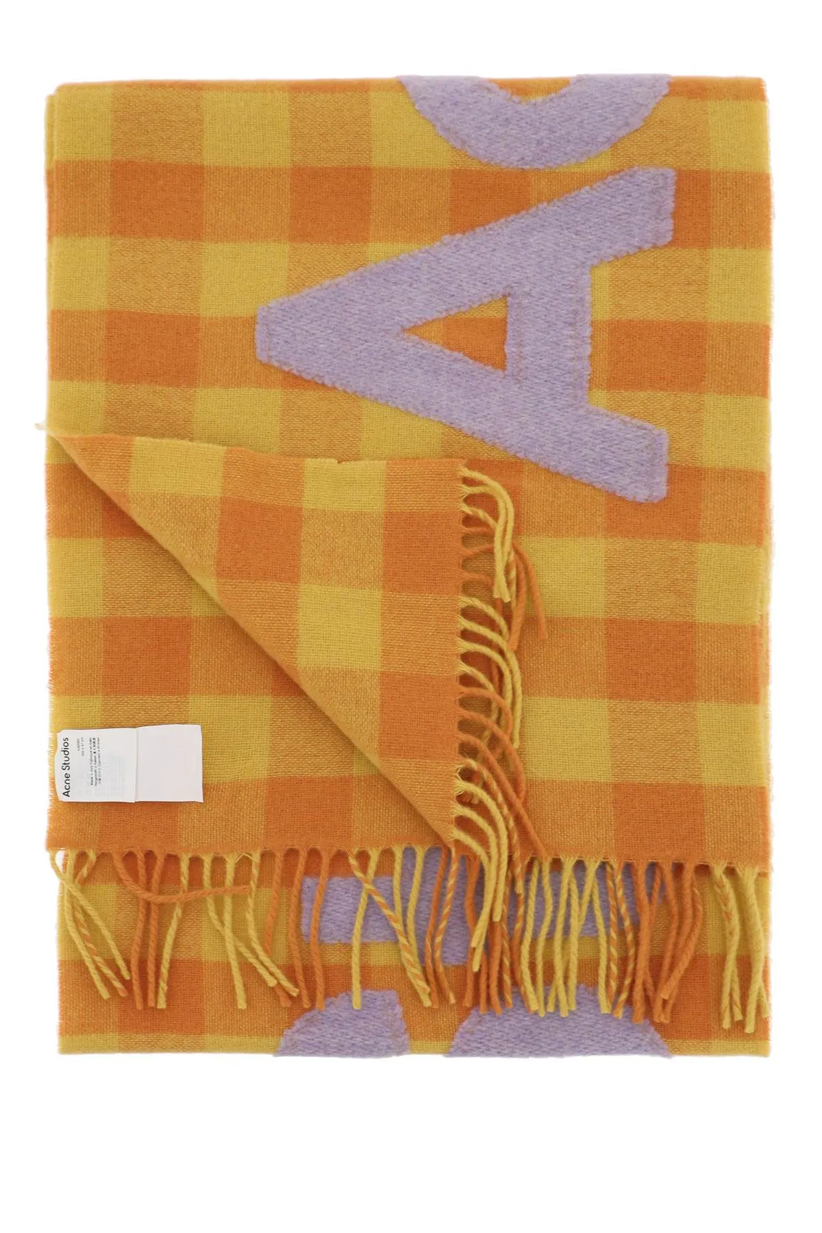 Acne Studios Check Logo Scarf