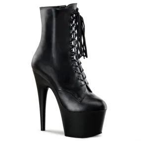 ADORE-1020 Black Leather Lace Up Ankle Boots ADORE-1020 Black Leather Lace Up Ankle Boots