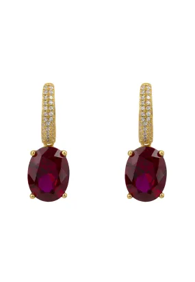 Alexandra Oval Drop Earrings Gold Ruby Alexandra Oval Drop Earrings Gold Ruby