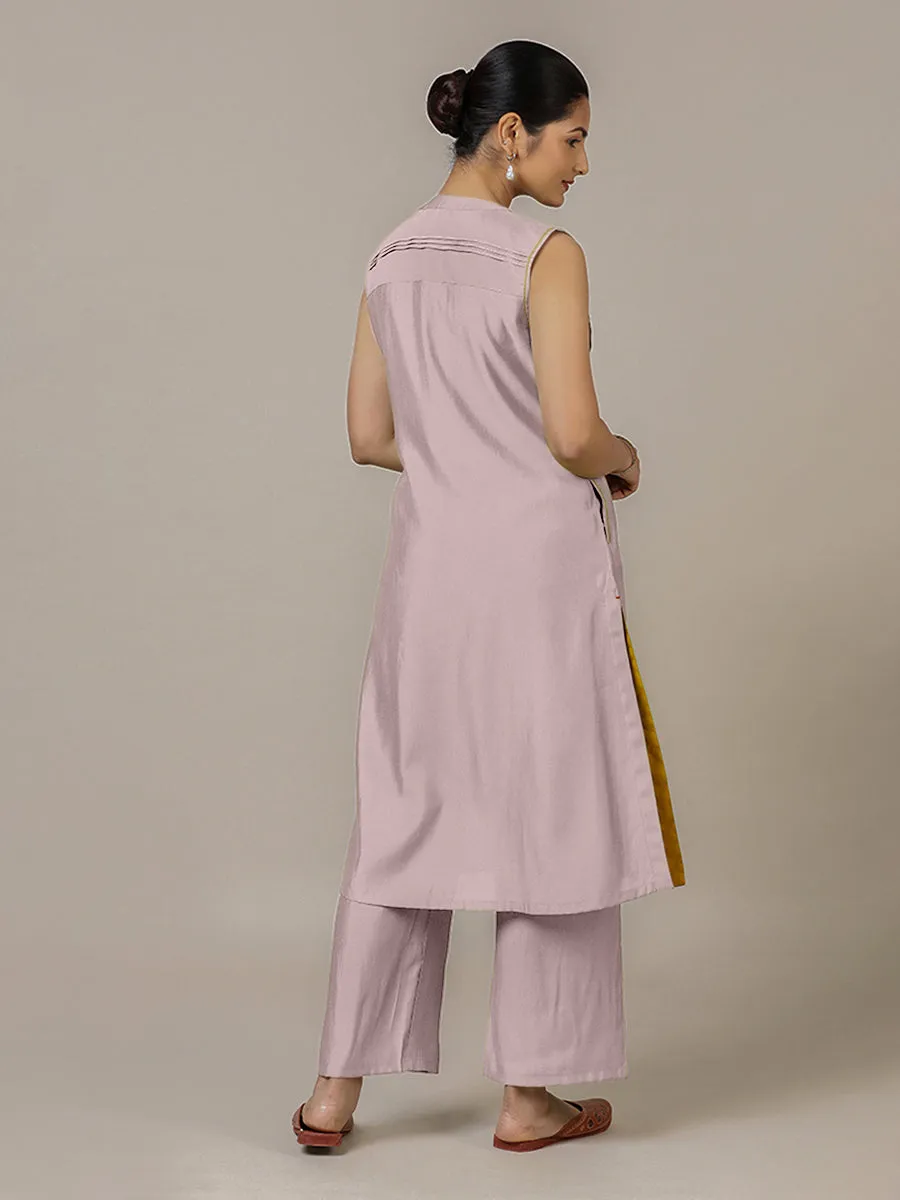 Alina x Rozaana | A Line Kurta in Lilac with Thread Work | Coords or Only Kurta