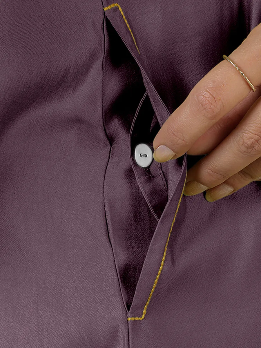 Alina x Rozaana | A Line Kurta in Purple Mauve with Thread Work | Coords or Only Kurta