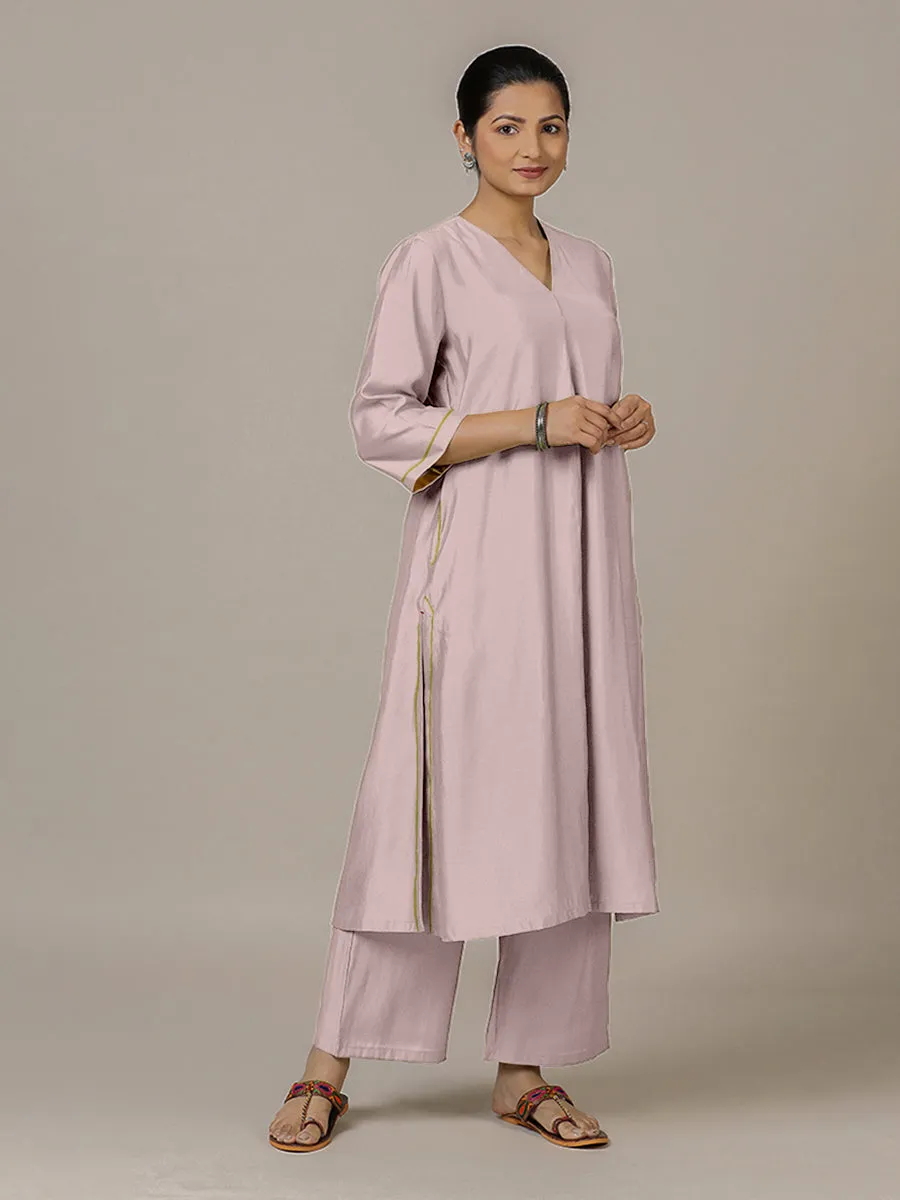 Alisha x Rozaana | A Line Kurta in Lilac with Thread Work | Coords or Only Kurta