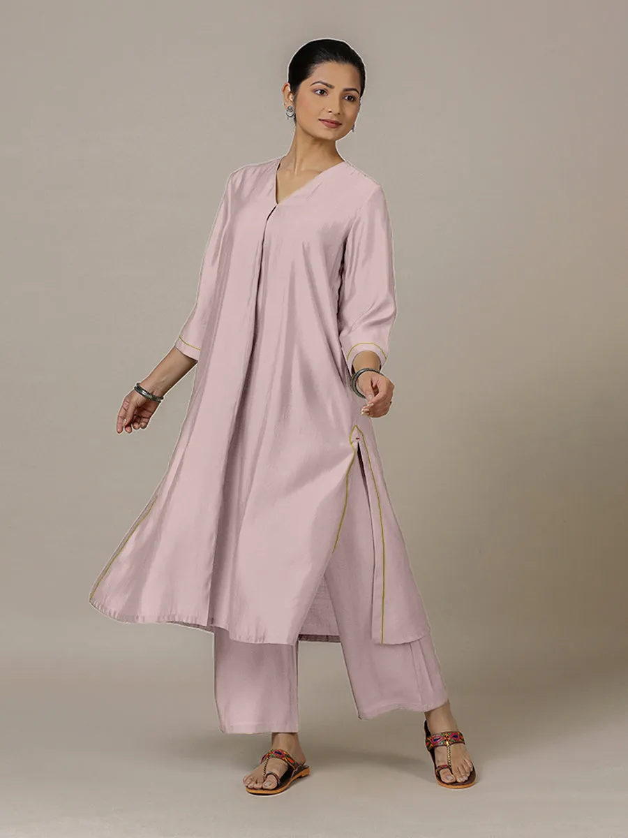 Alisha x Rozaana | A Line Kurta in Lilac with Thread Work | Coords or Only Kurta