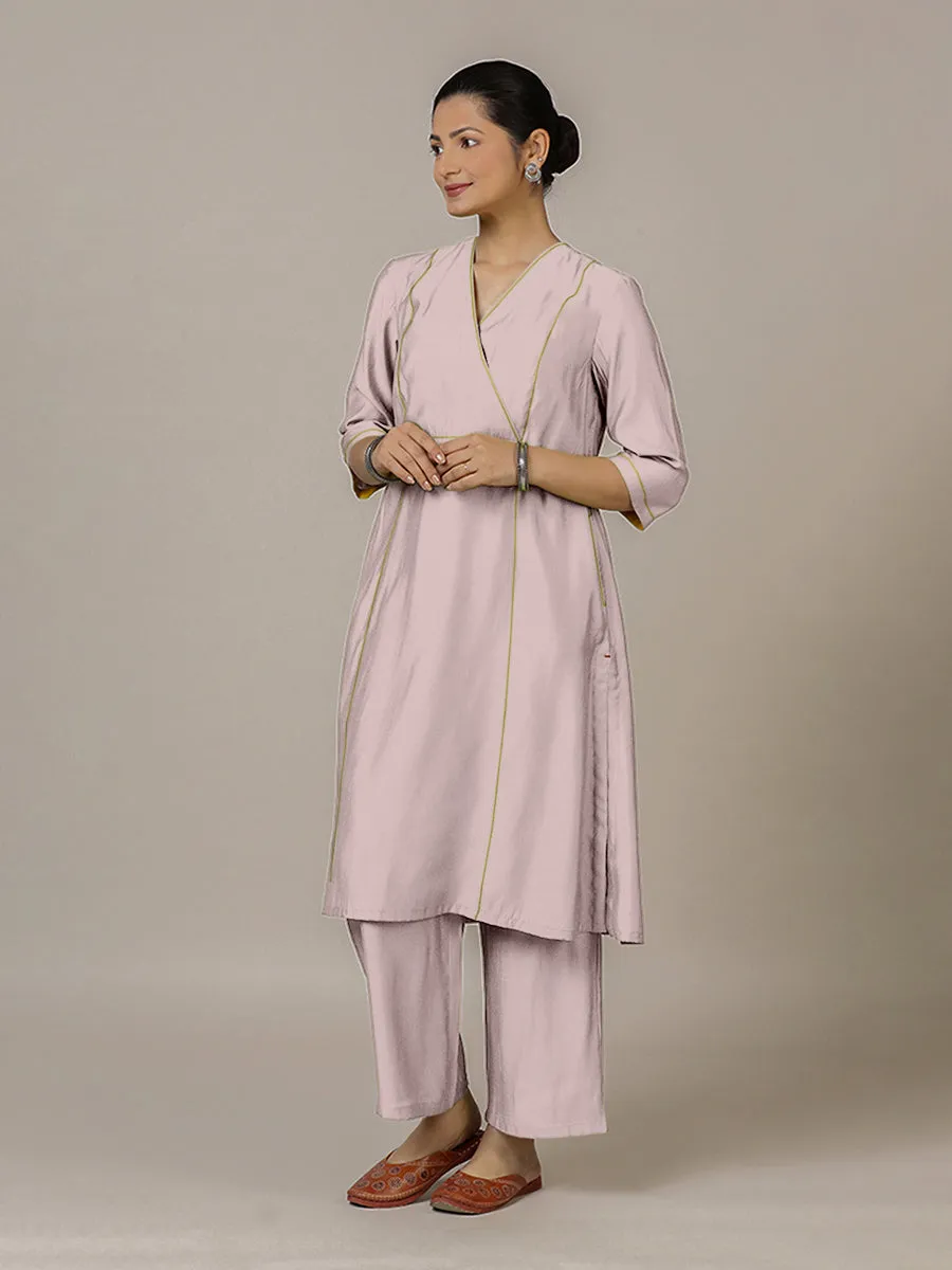 Amal x Rozaana | A Line Kurta in Lilac with Thread Work | Coords or Only Kurta