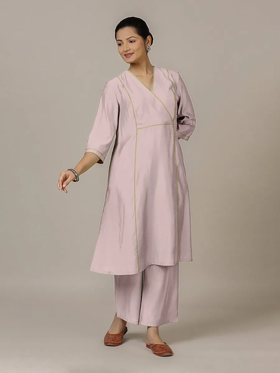 Amal x Rozaana | A Line Kurta in Lilac with Thread Work | Coords or Only Kurta