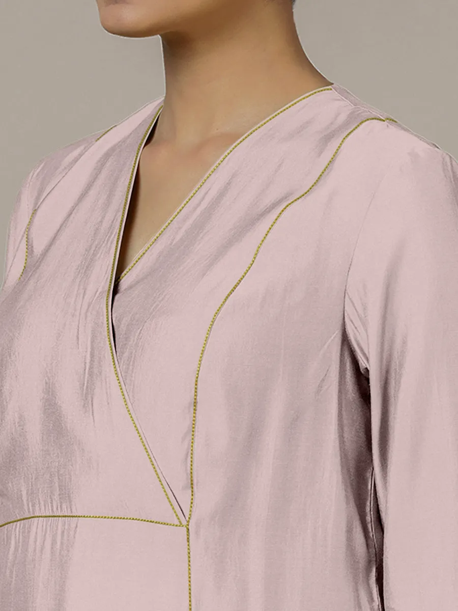 Amal x Rozaana | A Line Kurta in Lilac with Thread Work | Coords or Only Kurta