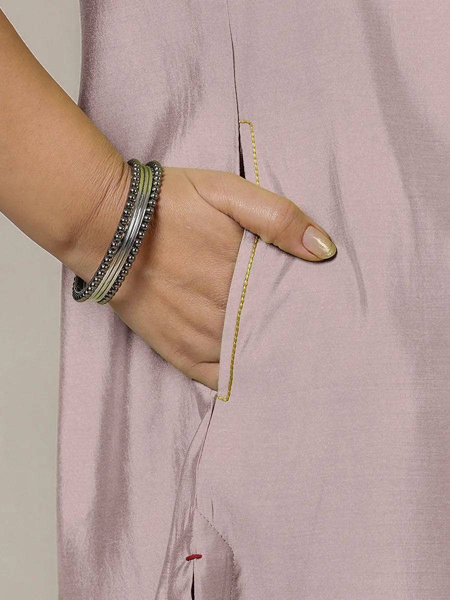 Amal x Rozaana | A Line Kurta in Lilac with Thread Work | Coords or Only Kurta