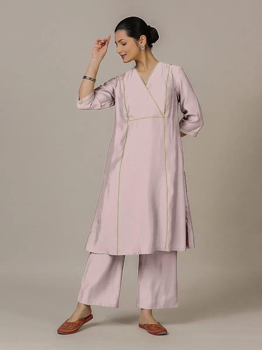 Amal x Rozaana | A Line Kurta in Lilac with Thread Work | Coords or Only Kurta