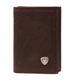 Ariat Men's Distressed Rowdy Leather Trifold Wallet Ariat Men's Distressed Rowdy Leather Trifold Wallet