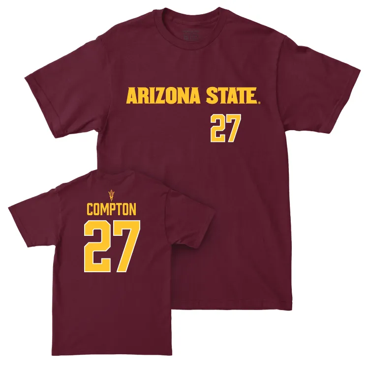 Arizona State Baseball Maroon Sideline Tee - Brandon Compton