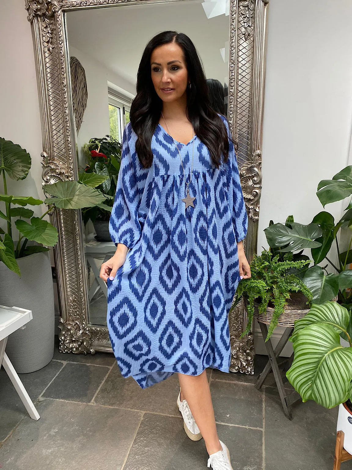 Aztec Textured Maxi Dress Ange