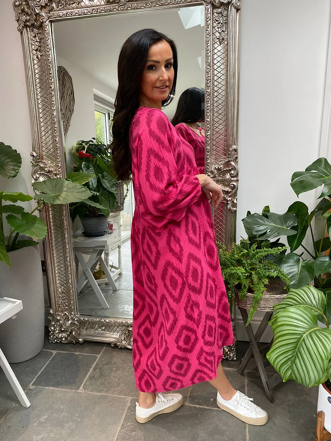 Aztec Textured Maxi Dress Ange