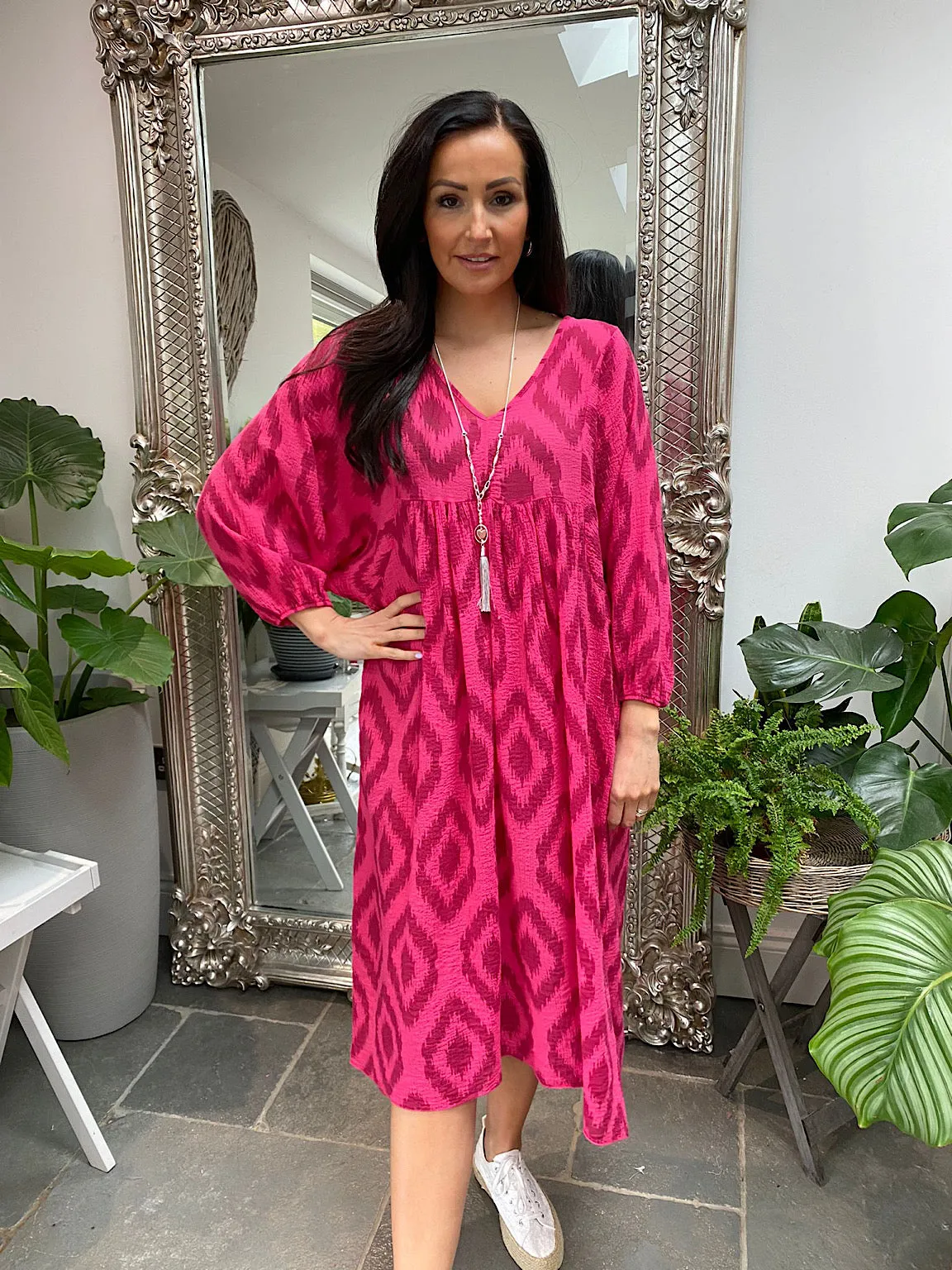 Aztec Textured Maxi Dress Ange