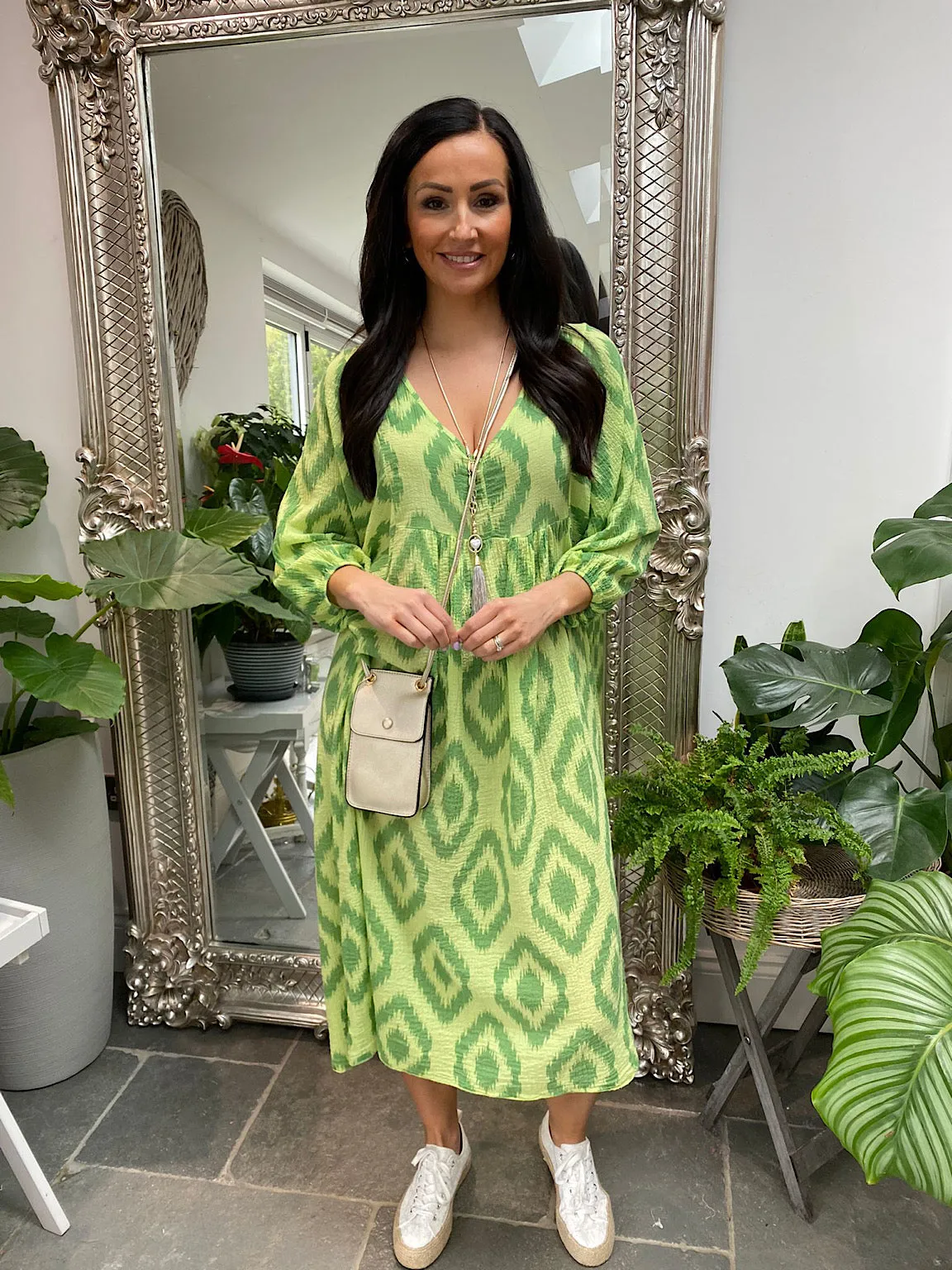 Aztec Textured Maxi Dress Ange