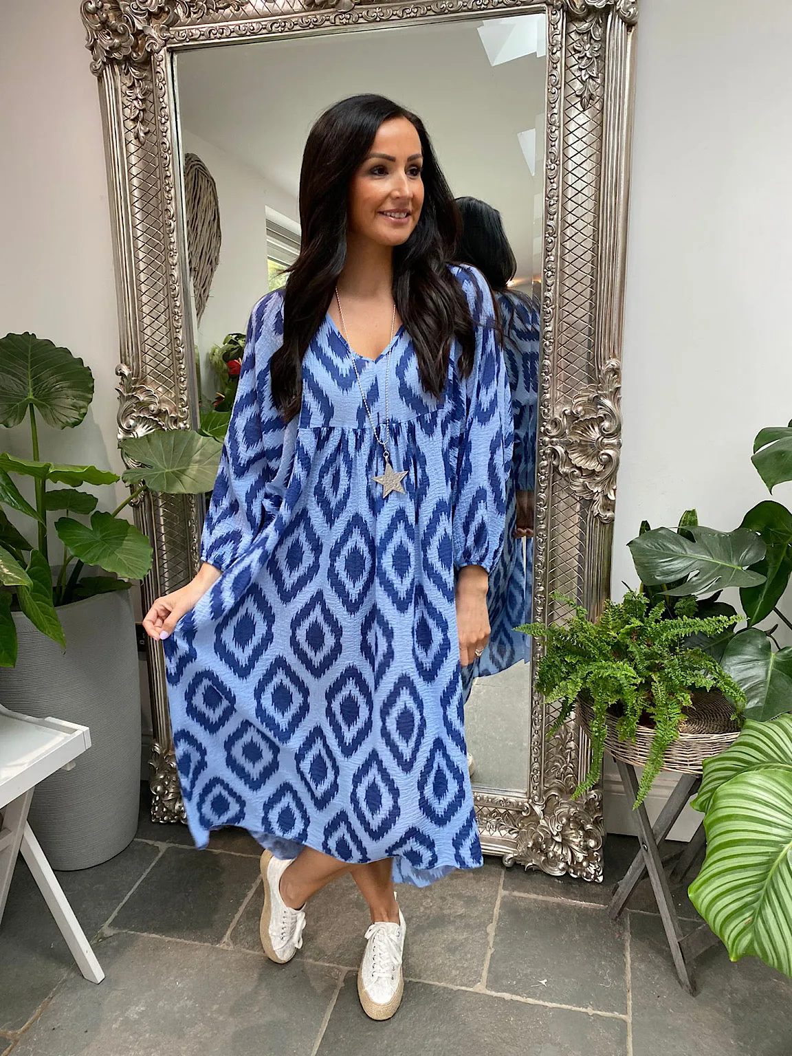 Aztec Textured Maxi Dress Ange