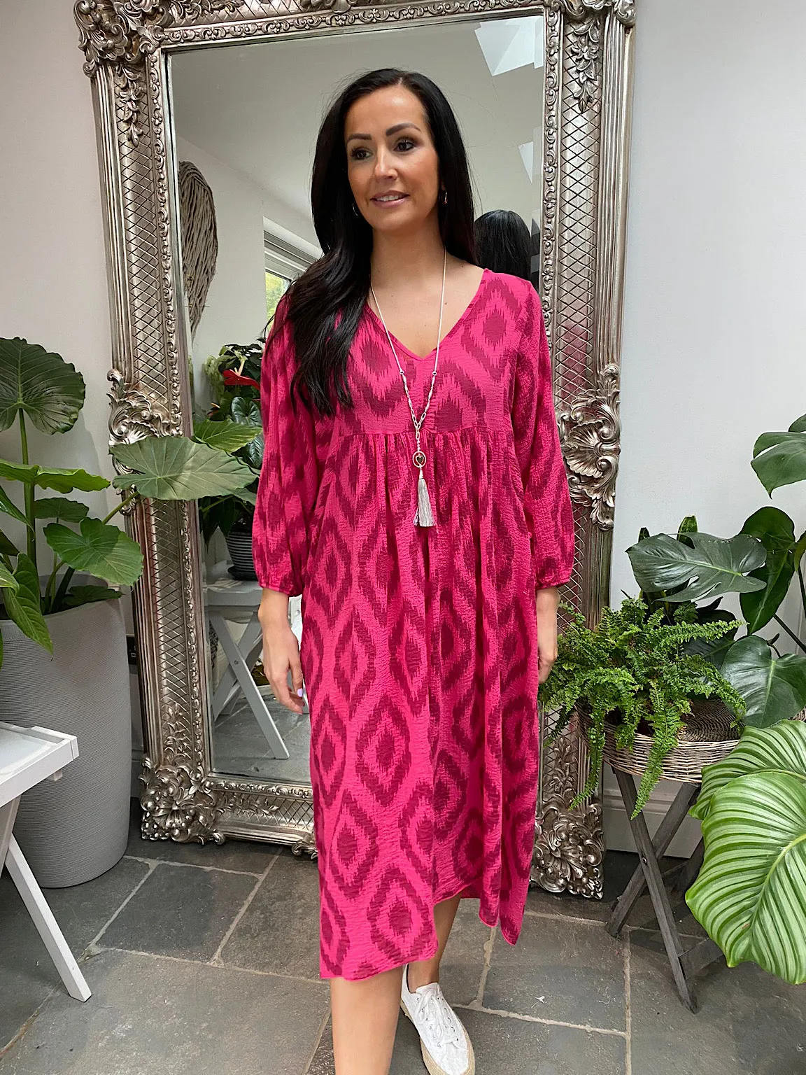 Aztec Textured Maxi Dress Ange