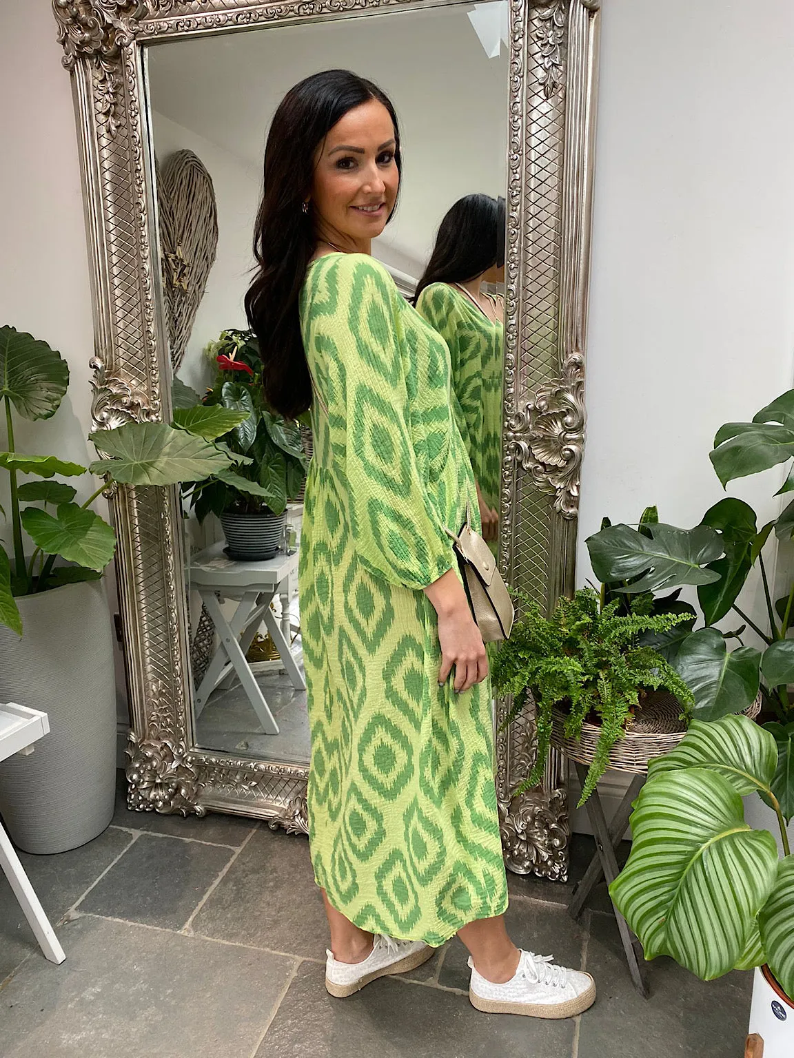 Aztec Textured Maxi Dress Ange