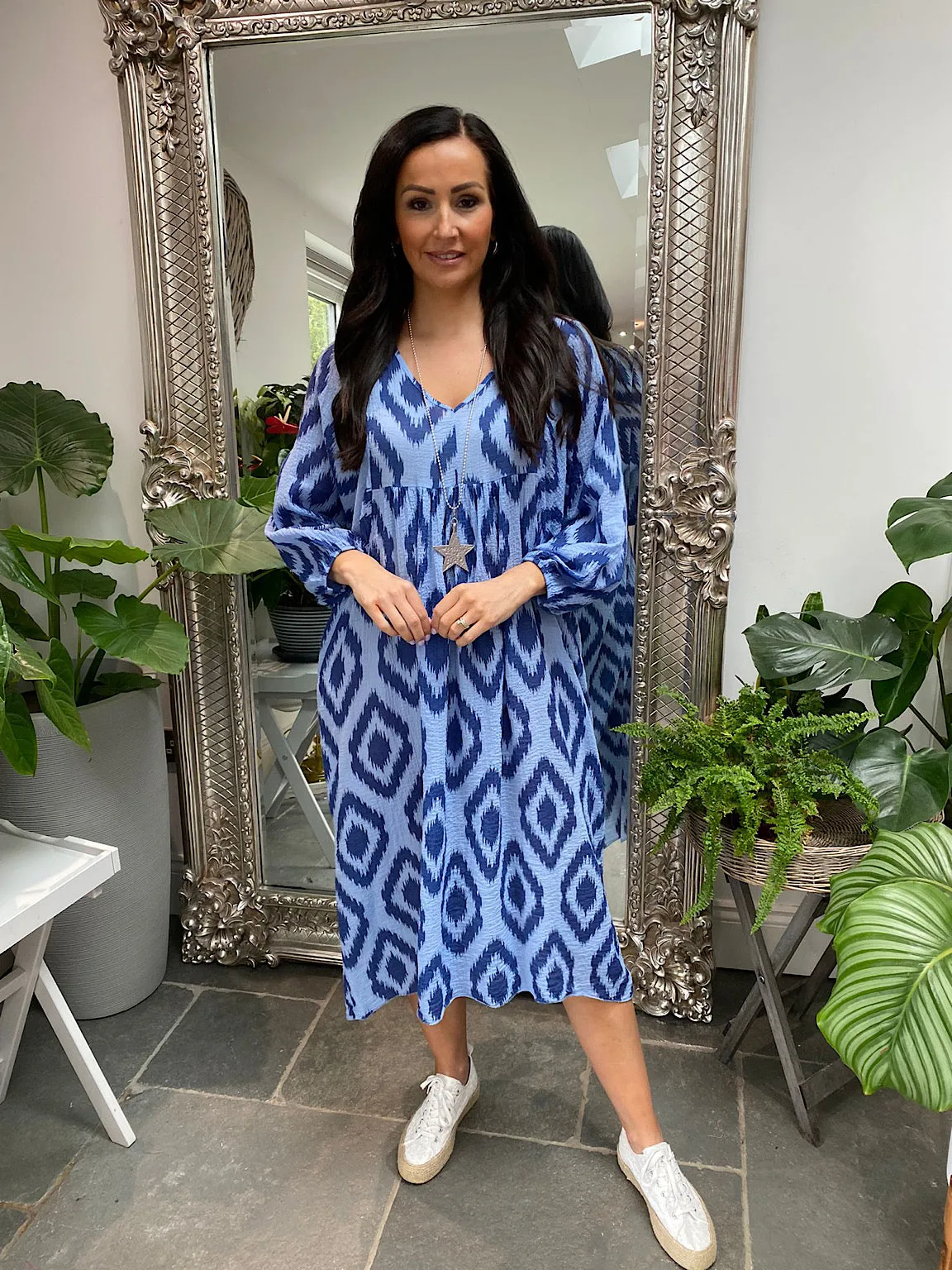 Aztec Textured Maxi Dress Ange