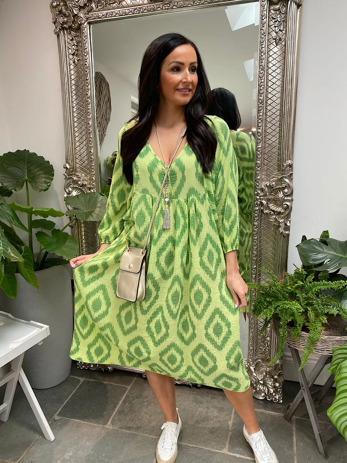 Aztec Textured Maxi Dress Ange