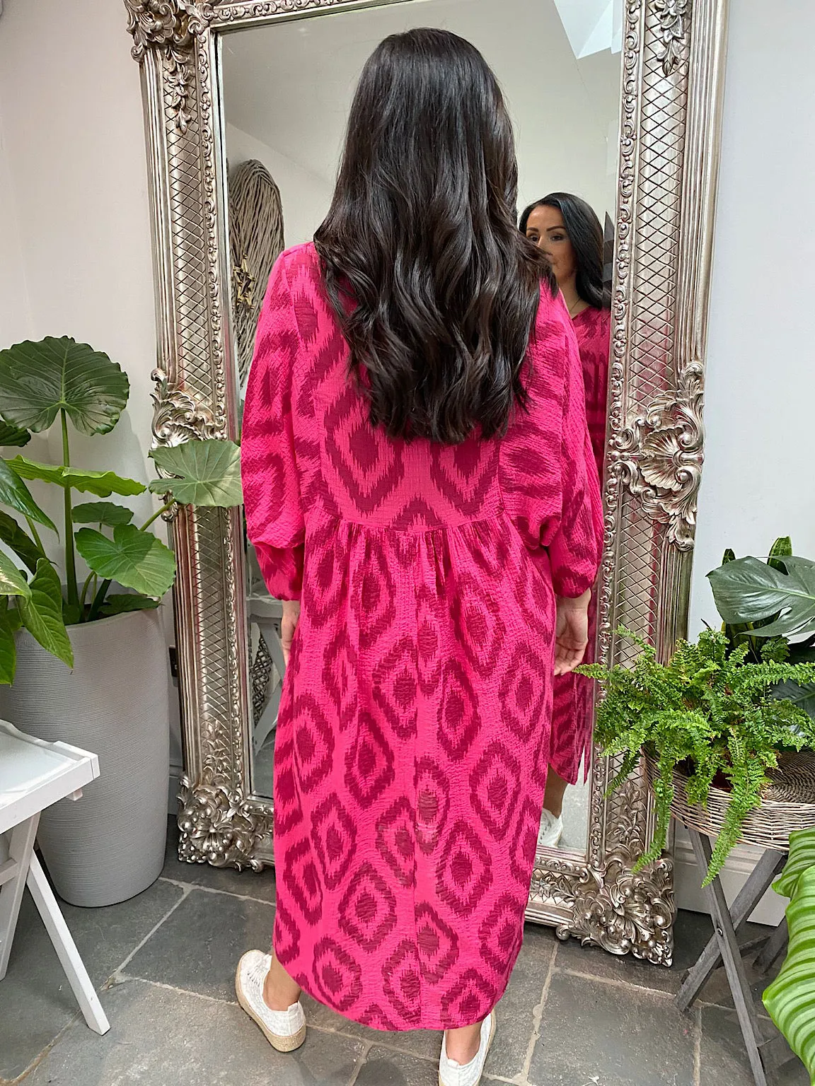 Aztec Textured Maxi Dress Ange