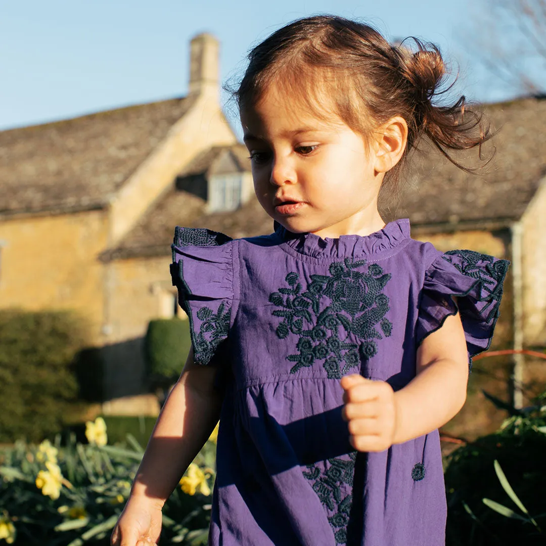 Baby Girls Jennifer Jumper - Royal Purple Embroidery