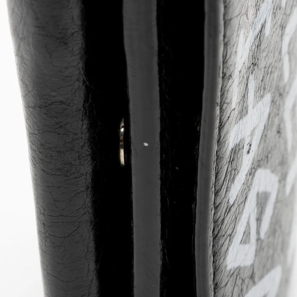 Balenciaga Leather Graffiti Mini Wallet (SHF-16612)