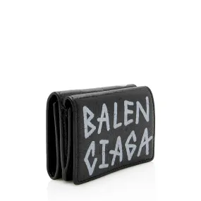 Balenciaga Leather Graffiti Mini Wallet Balenciaga Leather Graffiti Mini Wallet