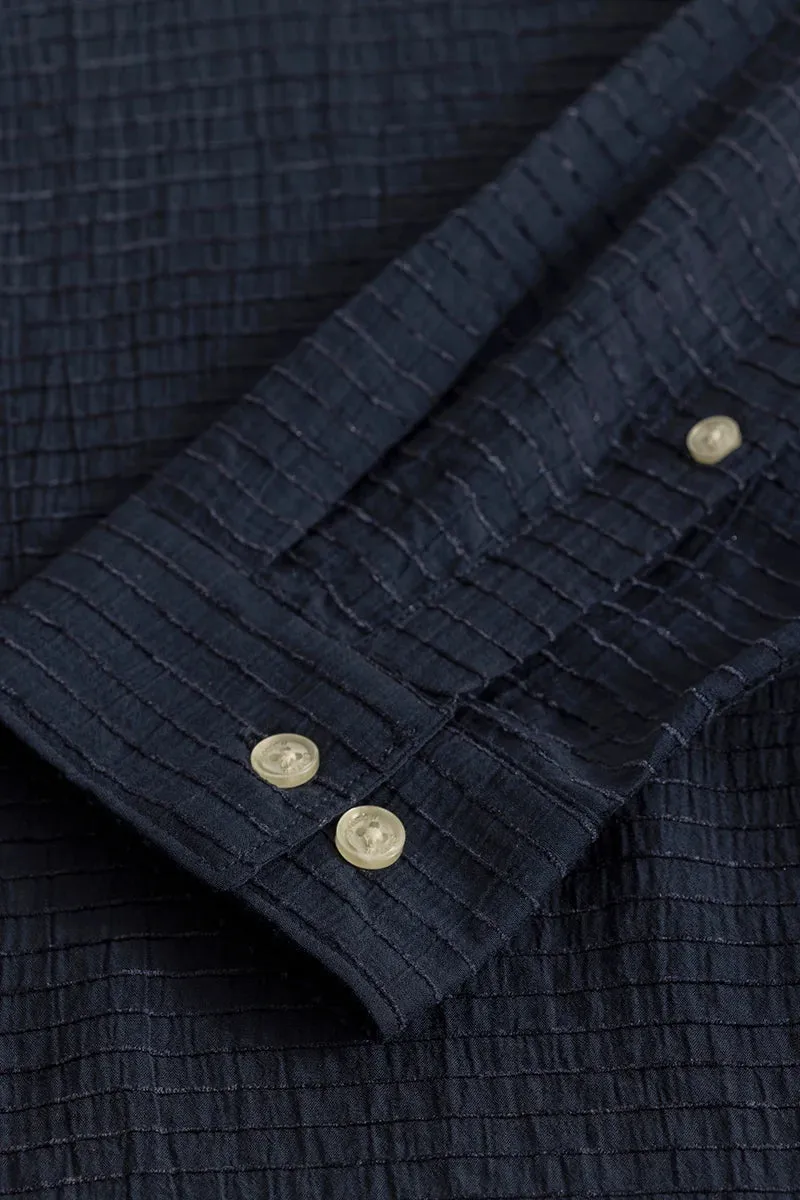 Benedetta Navy Textured Shirts