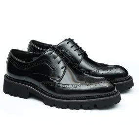 Black leather brogue derby shoes Black leather brogue derby shoes