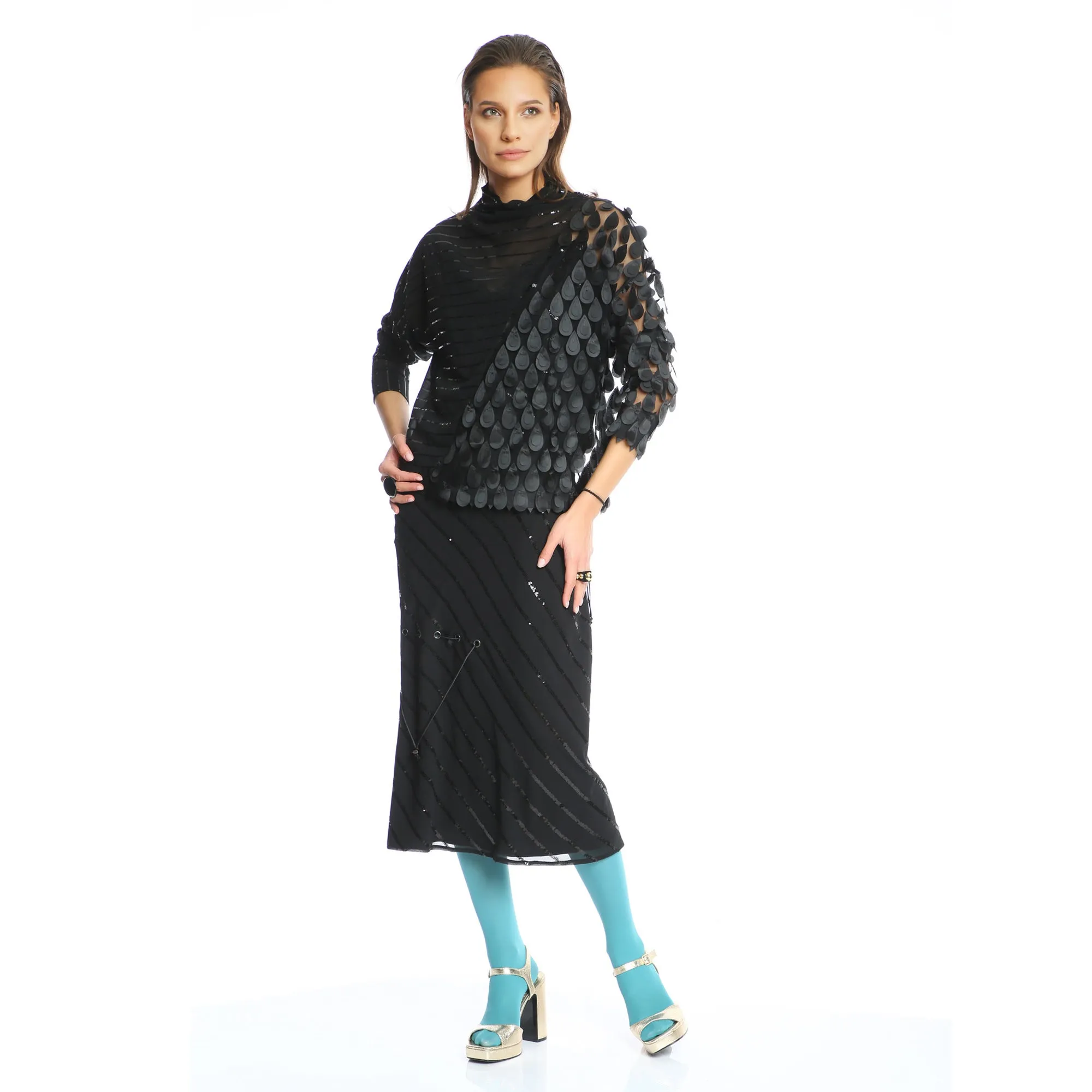 Black Sequins Slip Dress