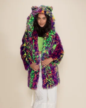 Classic Women's Faux Fur Coat | Neon Disco Kitty Classic Women's Faux Fur Coat | Neon Disco Kitty