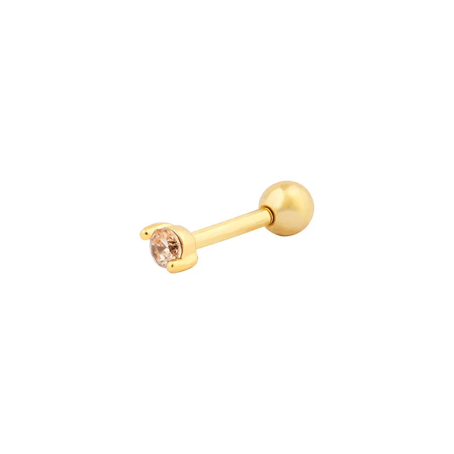 Diamante Gold Barbell Earring
