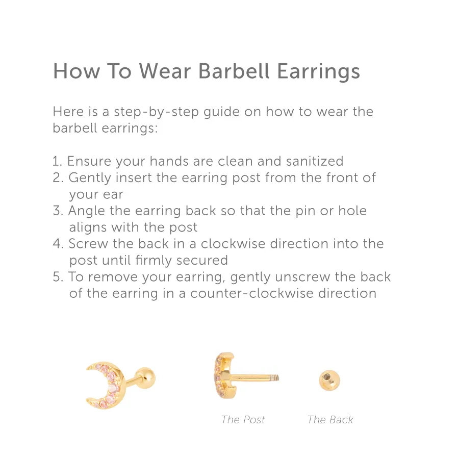 Diamante Gold Barbell Earring