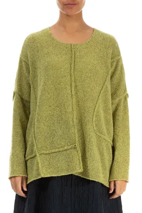 Exposed Seam Golden Lime Wool Sweater Exposed Seam Golden Lime Wool Sweater