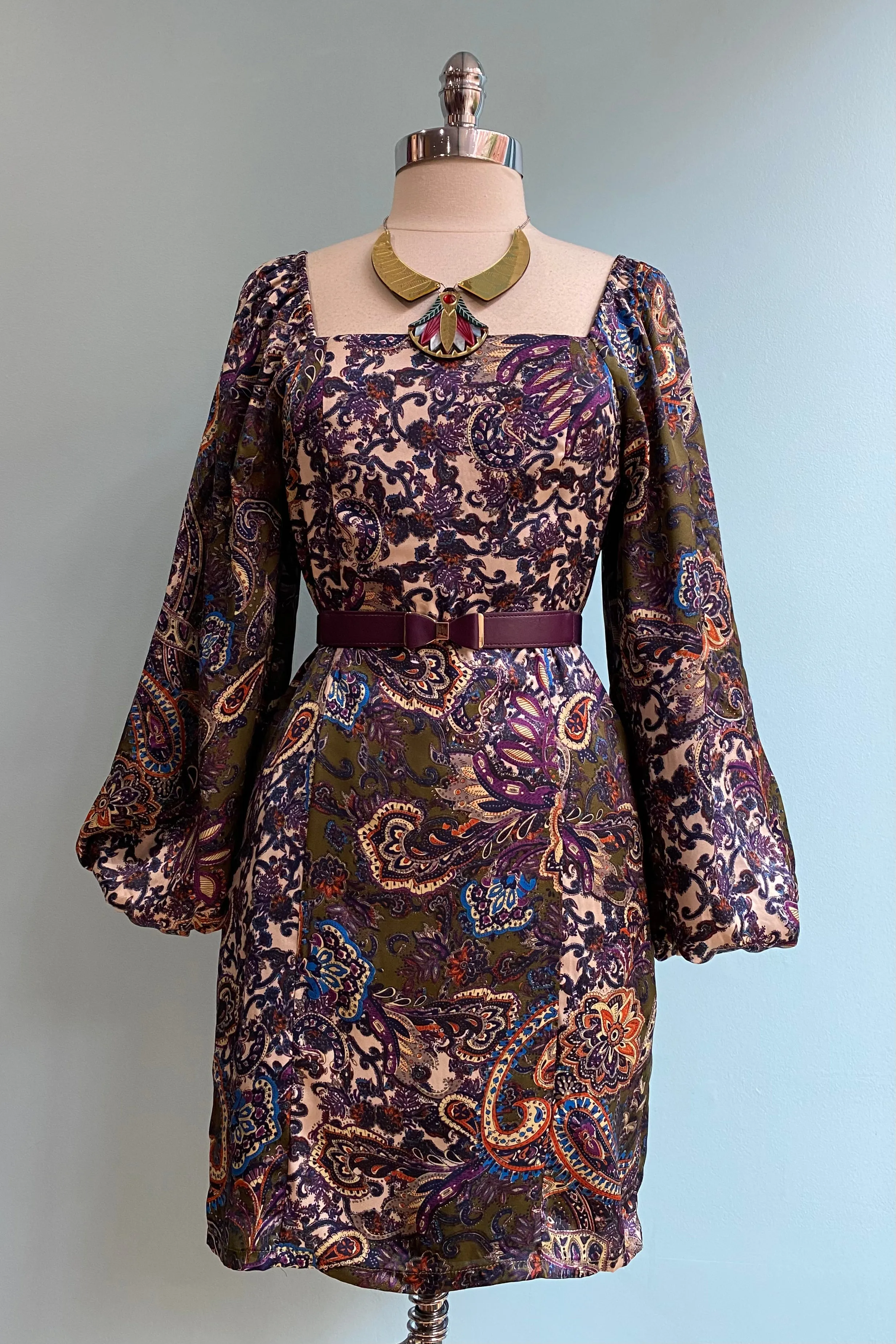 Final Sale Olive Paisley Dolce Mini Dress by Traffic People