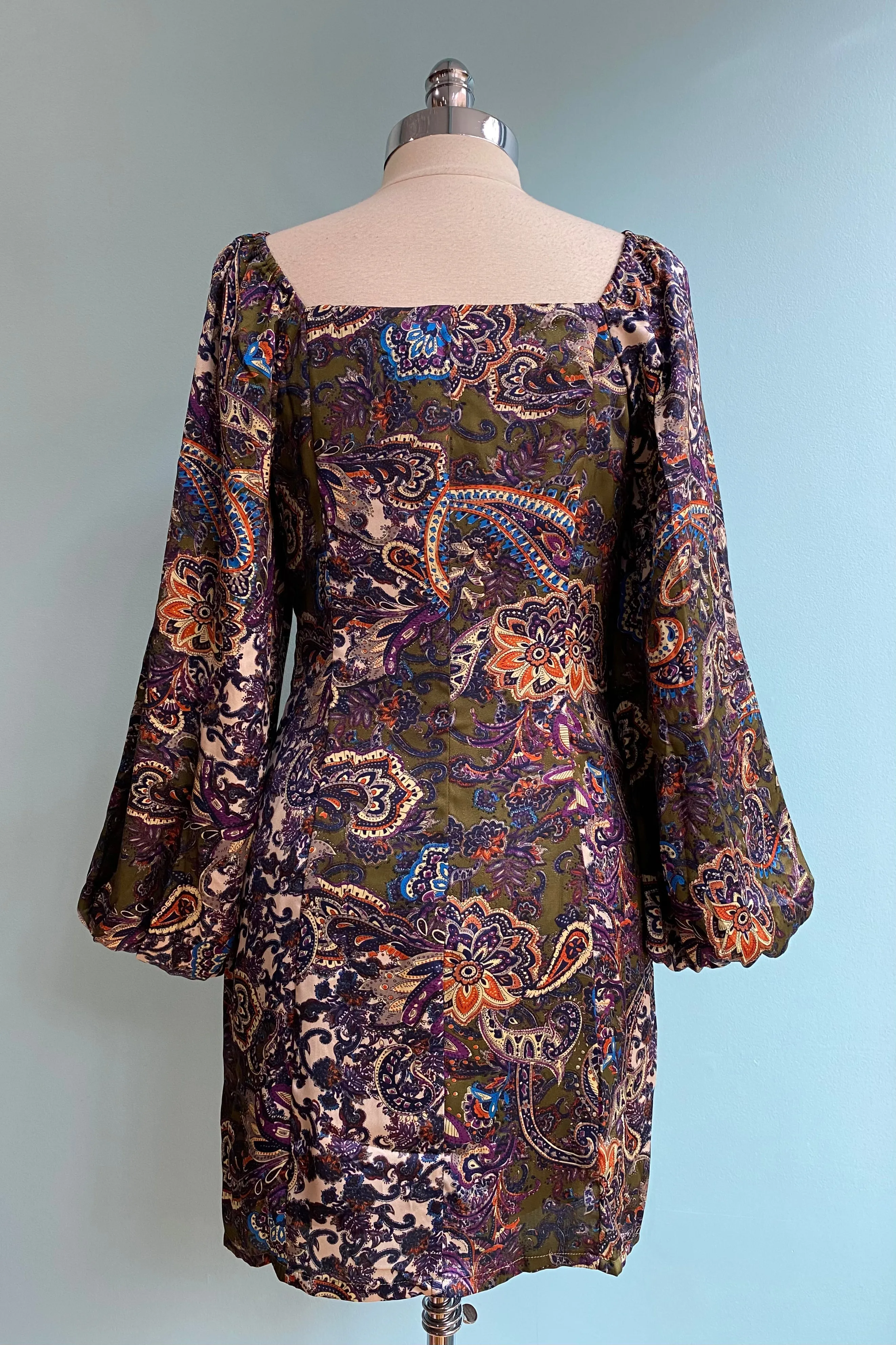 Final Sale Olive Paisley Dolce Mini Dress by Traffic People