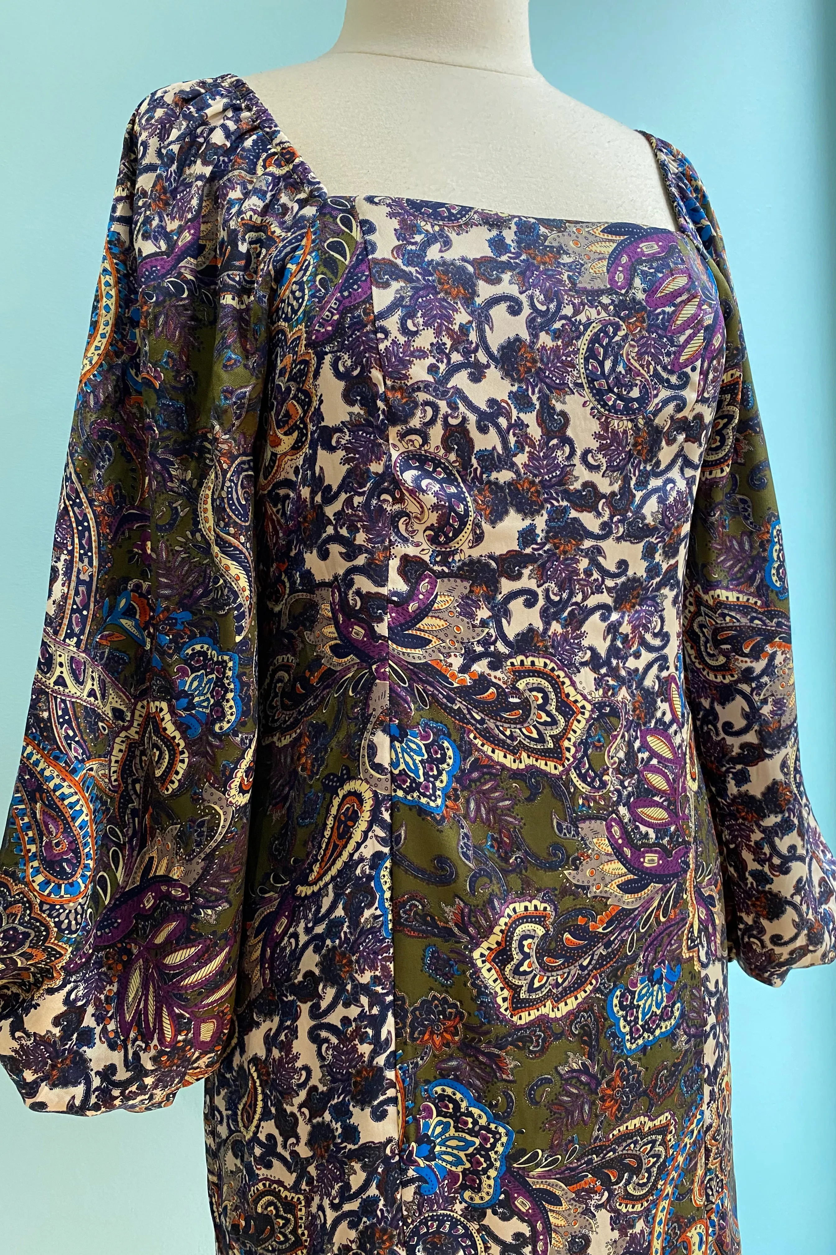 Final Sale Olive Paisley Dolce Mini Dress by Traffic People