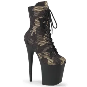 FLAMINGO-1020CM Camo and Fishnet Platform Exotic Dancer Boots FLAMINGO-1020CM Camo and Fishnet Platform Exotic Dancer Boots