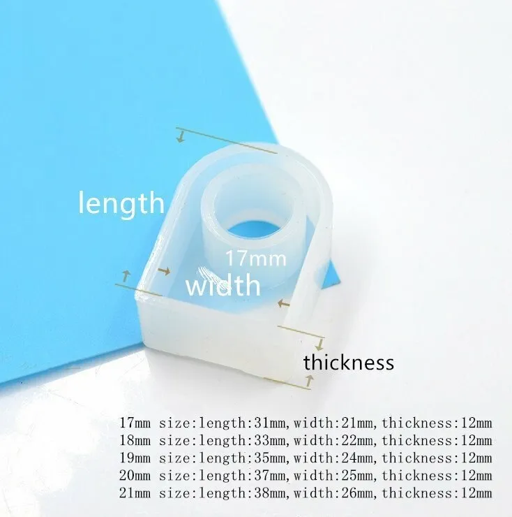 Flat Rectangular Ring Silicone Mold (5 pieces) (5 sizes)