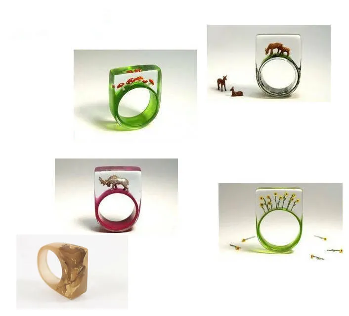 Flat Rectangular Ring Silicone Mold (5 pieces) (5 sizes)