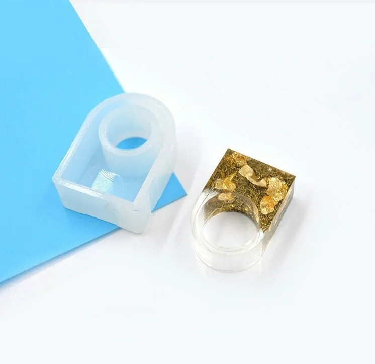 Flat Rectangular Ring Silicone Mold (5 pieces) (5 sizes)