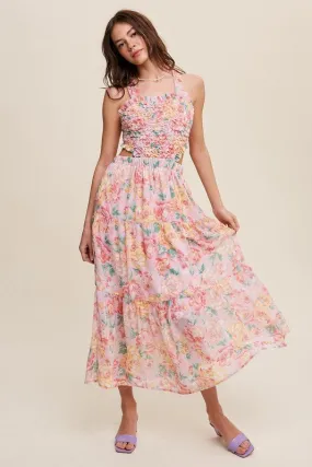 Floral Bubble Textured Maxi Dress Floral Bubble Textured Maxi Dress