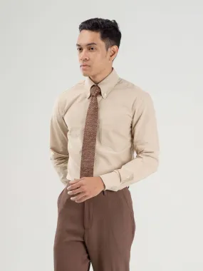 Formal Shirt - Beige Oxford Button-Down Collar Formal Shirt - Beige Oxford Button-Down Collar