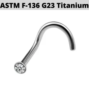G23 Titanium Press Fit CZ Nose Screw G23 Titanium Press Fit CZ Nose Screw
