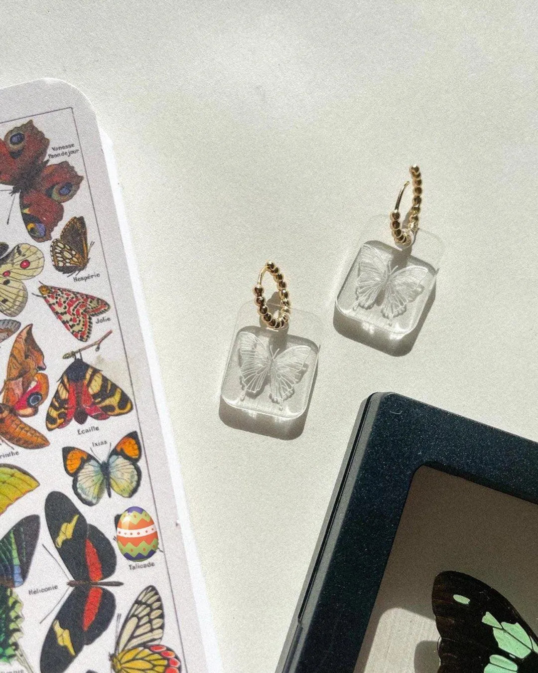 Glass Butterfly Hoops