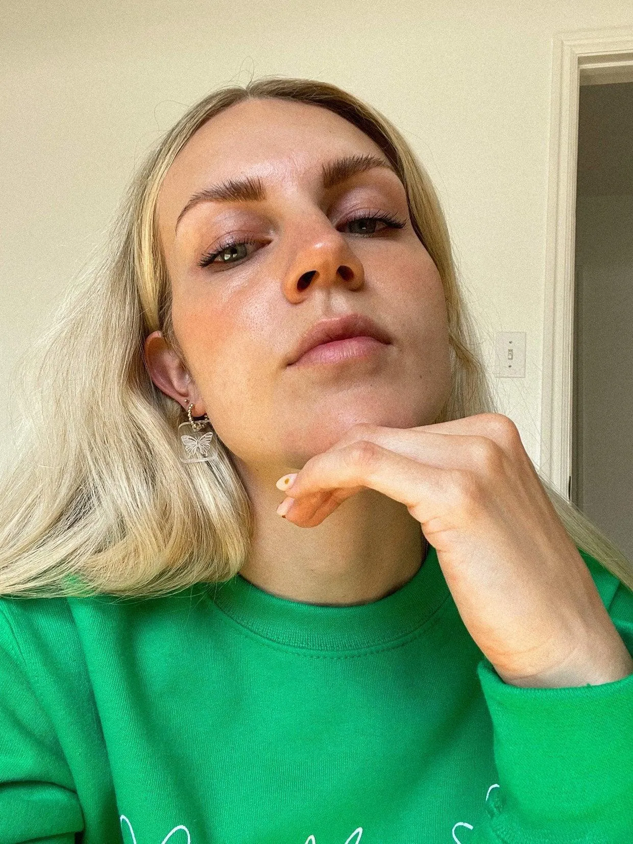 Glass Butterfly Hoops