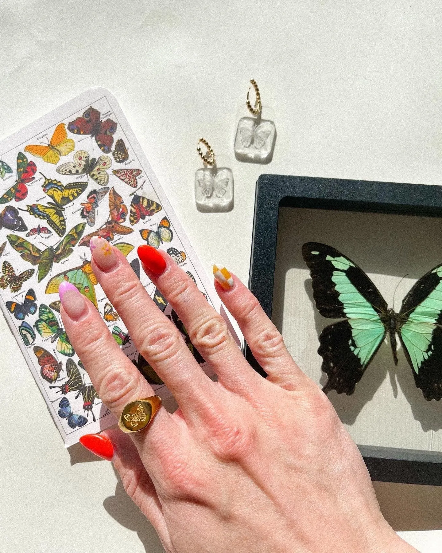 Glass Butterfly Hoops