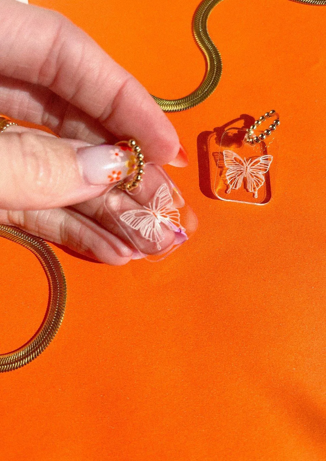 Glass Butterfly Hoops