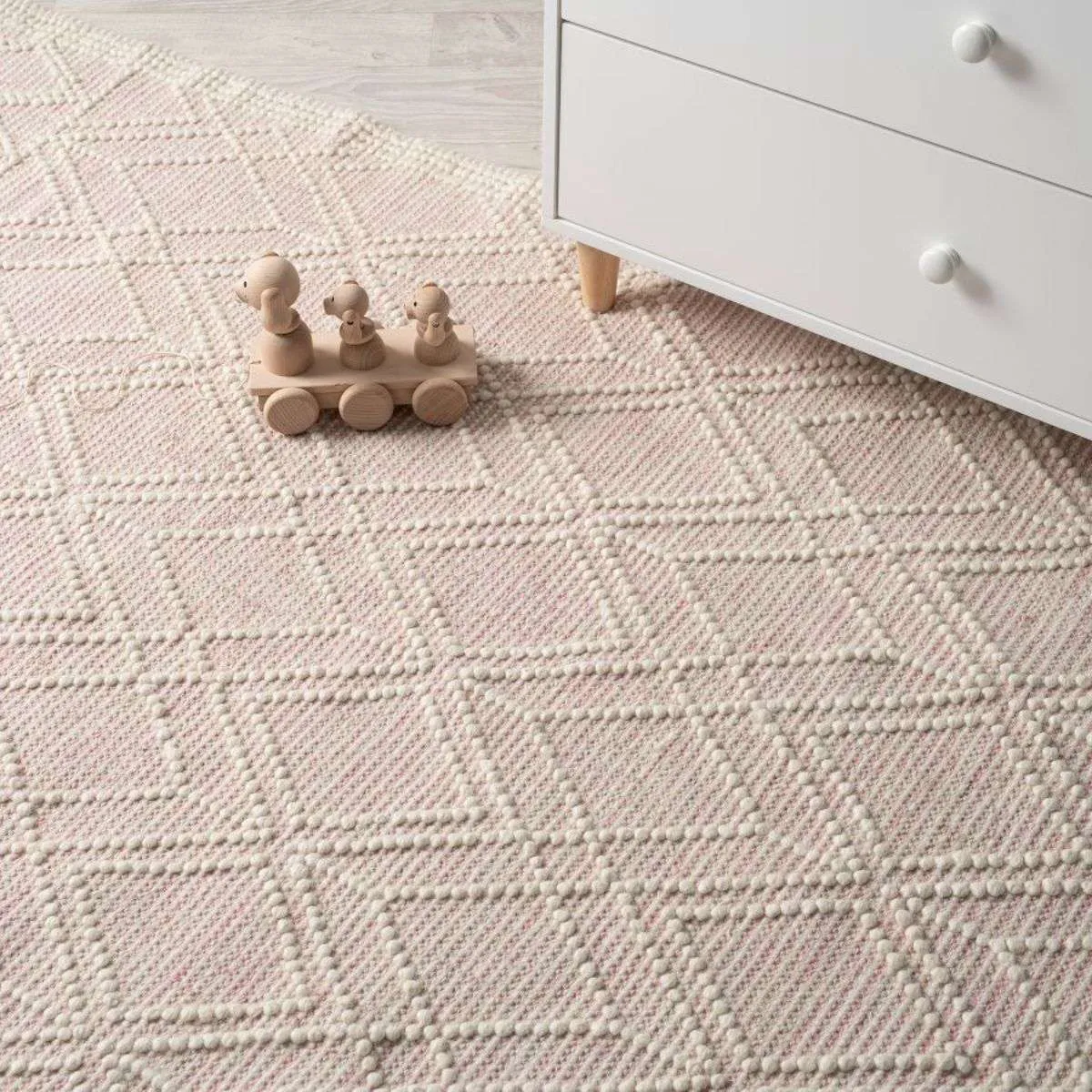 Greta Floor Rug - Natural/Pink - Large